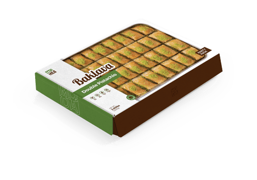 MODA BAKLAVA W/ DOUBLE PISTACHIO 36 PCS/ 3 LBS TRAY