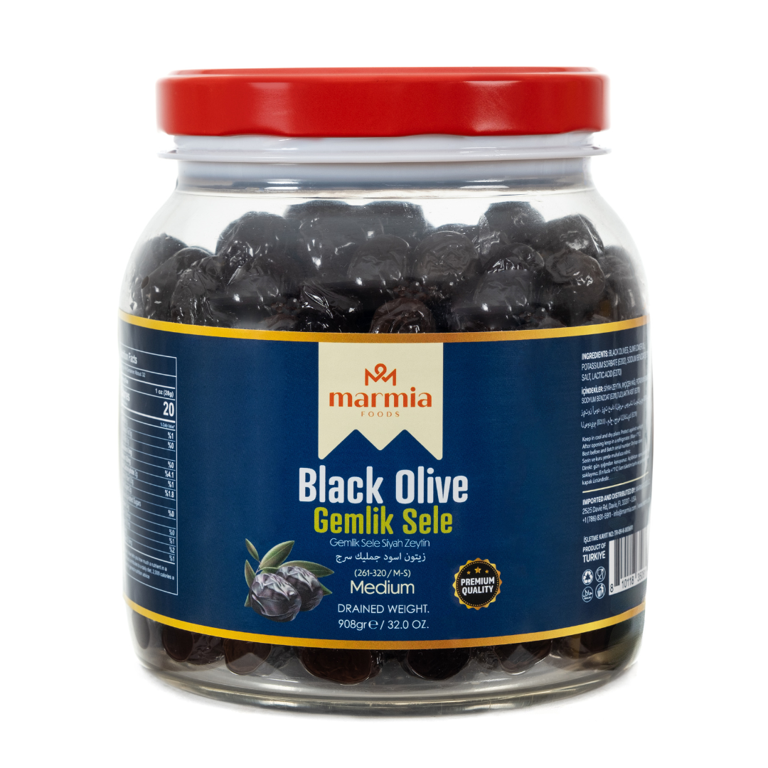 MARMIA GEMLIK BLACK OLIVES  261 - 320 CLB MEDIUM 6/2 LB image 0