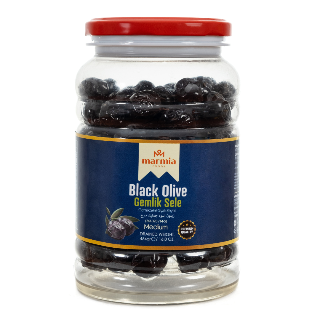 MARMIA GEMLIK BLACK OLIVES 261 - 320 CLB MEDIUM 12/1 LB image 0