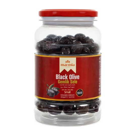 MARMIA GEMLIK BLACK OLIVES 351 - 410 CLB SMALL 12/1 LB image 0