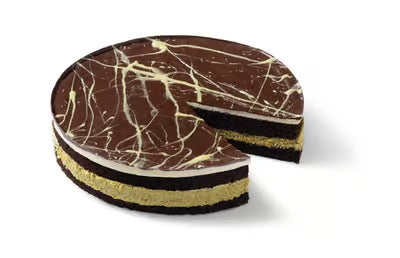 MODA SHREDDED KATAIFI DUBAI CHOCOLATE  CAKE  PRE-SLICED 6 CAKES/12 SLICES image 0