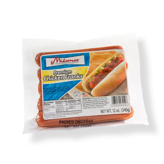 MIDAMAR CHICKEN FRANKS 12/12 OZ image 0