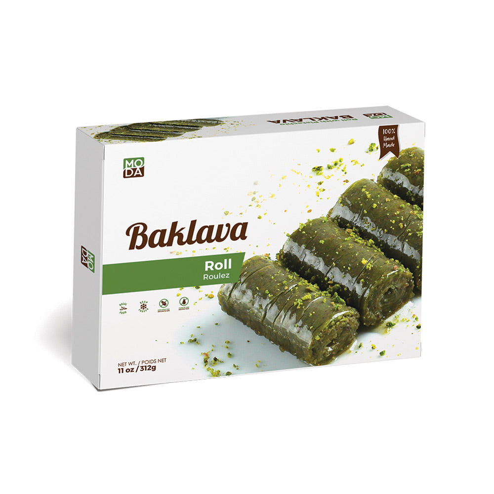 MODA BAKLAVA ROLL W/PISTACHIO 16/11 OZ RETAIL PACK