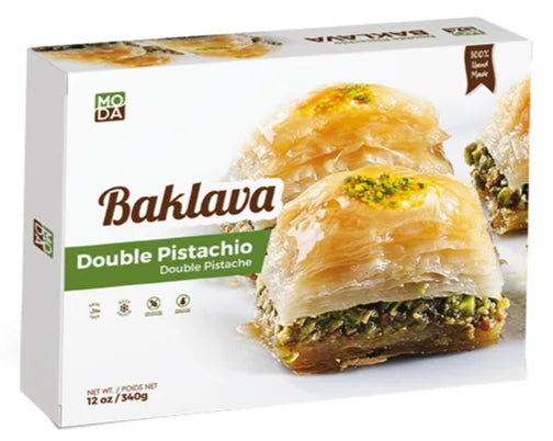Moda Food MODA BAKLAVA DOUBLE PISTACHIO 16/9 PCS RETAIL PACK – Choice Foods